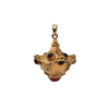 Vintage Lantern charm, 18K yellow gold with red glass