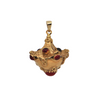 Vintage Lantern charm, 18K yellow gold with red glass