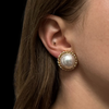 Vintage Mabe Pearl 14k Gold Earrings