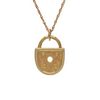 Vintage 14k Gold Padlock on Wheat Chain Necklace