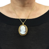 Antique Shell 14K Yellow Gold Cameo Pendant/Brooch
