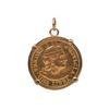 21.6K Gold 1917 1 Libra (Peru) Coin Pendant + Montreal Estate Jewelers