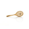 0.03CT Diamond and 18K Yellow Gold Tennis Racket Pendant + Montreal Estate Jewelers
