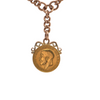 Antique English 9k Gold Watch Chain Necklace with 1911 Sovereign Coin Pendant + Montreal Estate Jewelers