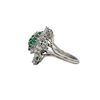 Vintage Diamond and Sandawana Emerald Cluster Cocktail Gold Ring + Montreal Estate Jewelers