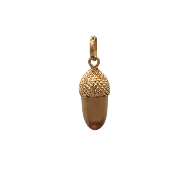 14K Yellow Acorn Charm -1