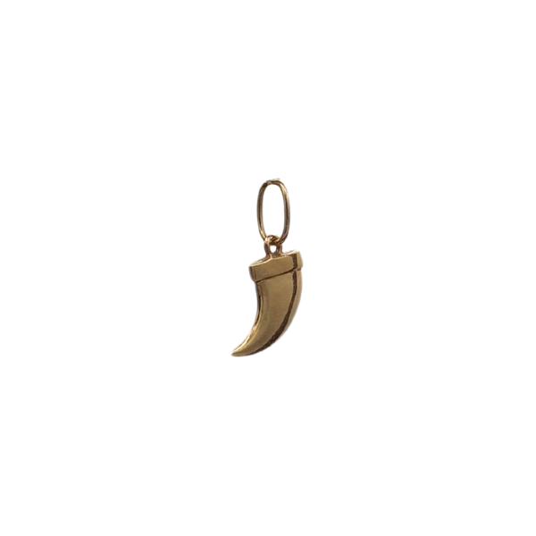 14K solid flat horn charm -