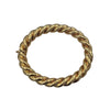 70's Italian hollow 18k yellow gold high polish wallet rope style hinged bangle. Bangle attaches with a push clasp.