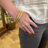 Estate French 18k Gold Round Flexible Woven Link Bangle Bracelet