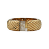 Mid-Century Italian 18k Gold Hinged Oval Bangle Bracelet + Montreal Estate Jewelers