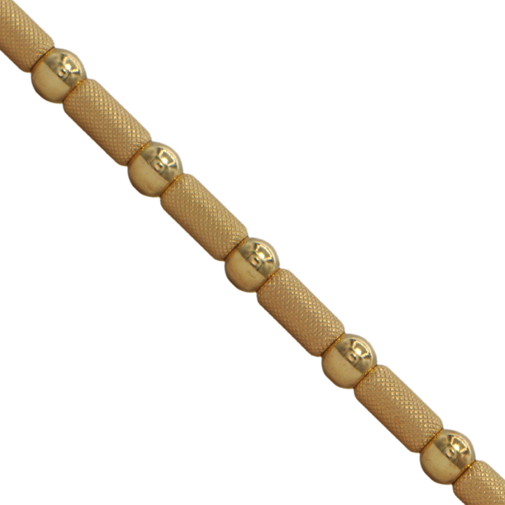 Vintage Italian Tube and Ball Bead 18k Gold Bracelet + Montreal Estate Jewelers