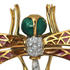 Vintage Italian Diamond and Enamel 18k Gold Dragonfly Brooch + Montreal Estate Jewelers