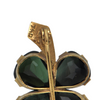 Vintage Green Tourmaline Shamrock 18K Gold Pin