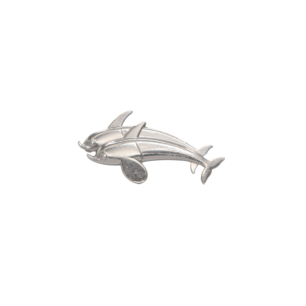 Signed Georg Jensen Double Dolphin #317 Sterling Silver Brooch + Montreal Estate Jewelers 