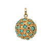 Estate Turquoise 18k Gold Sputnik Orb Charm