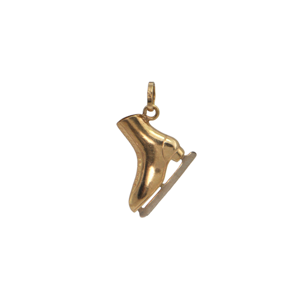 Vintage 18k Gold Skate Charm + Montreal Estate Jewelers