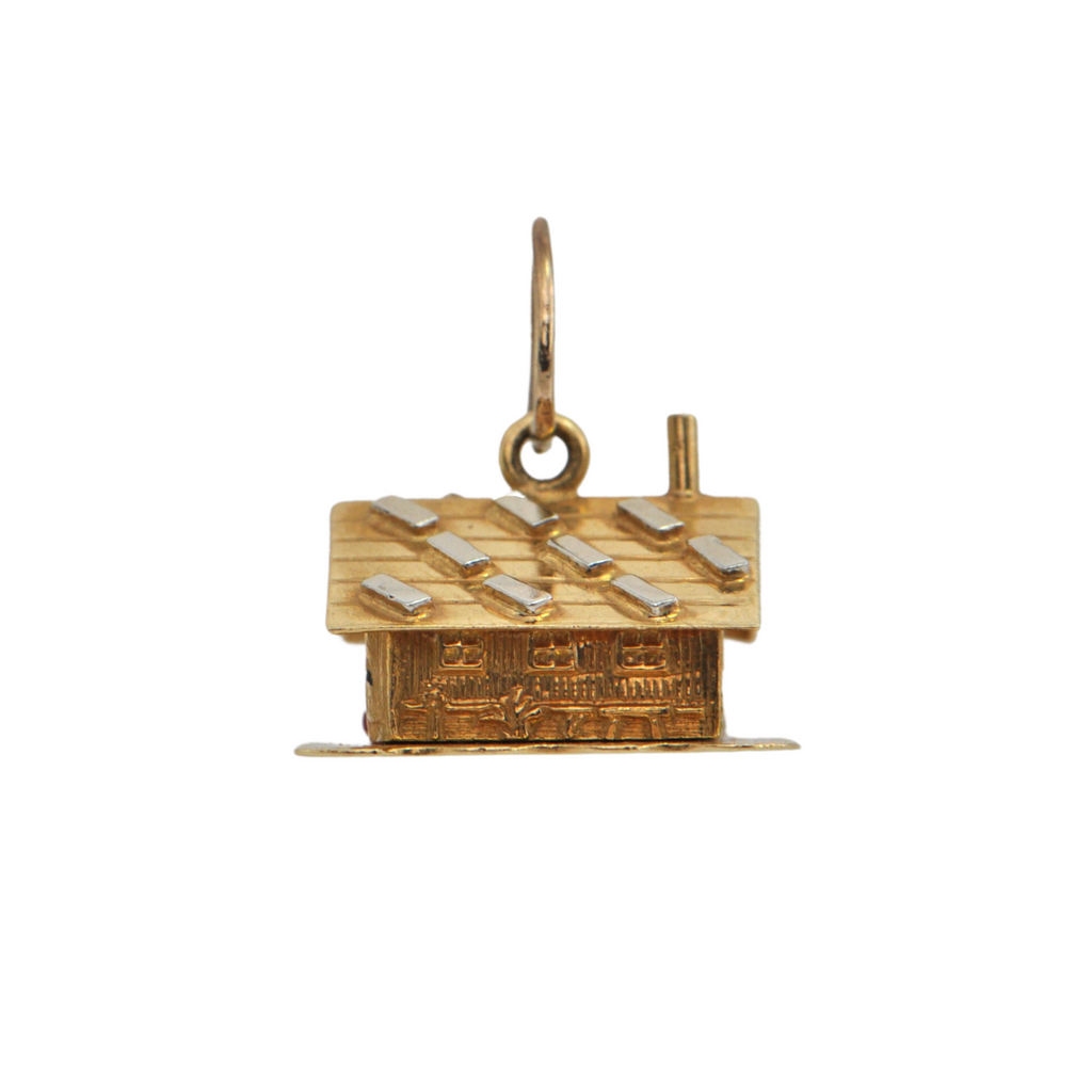 Vintage 18K Gold and Enamel Swiss Chalet Charm (1974) + Montreal Estate Jewelers