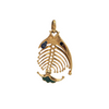 Vintage Italian 18k Gold Articulated Fish Bone Charm + Montreal Estate Jewelers