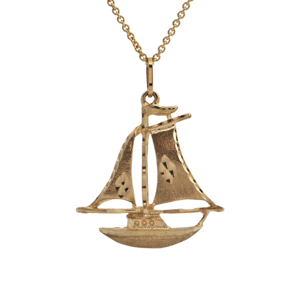Vintage 10k Gold Sailboat Charm + Montreal Estate Jewelers