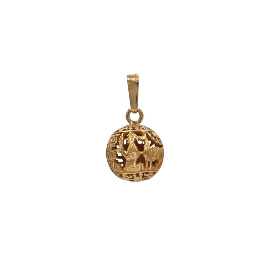 Vintage 18k Gold Peruvian Inca Charm + Montreal Estate Jewelers 