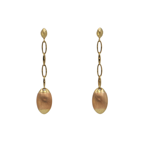 Vintage 'Chimento' Accordi Collection Two-Toned 18k Gold Drop Earrings + Montreal Estate Jewelers