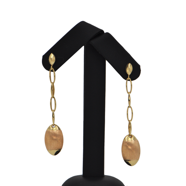 Vintage 'Chimento' Accordi Collection Two-Toned 18k Gold Drop Earrings + Montreal Estate Jewelers