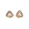 Vintage Tri-Colored 14K Gold Triangular Earrings + Montreal Estate Jewelers