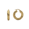 Vintage 18k Gold Twisted Round Hoop Earrings + Montreal Estate Jewelers