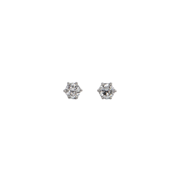 Estate Diamond 14K Gold Stud Screw Back Earrings + Montreal Estate Jewelers