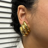 Mid-Century Italian Oversized 18K Gold Clip-On Earrings