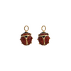 Vintage Red Enamel 18K Gold Ladybug Earring Enhancers + Montreal Estate Jewelers