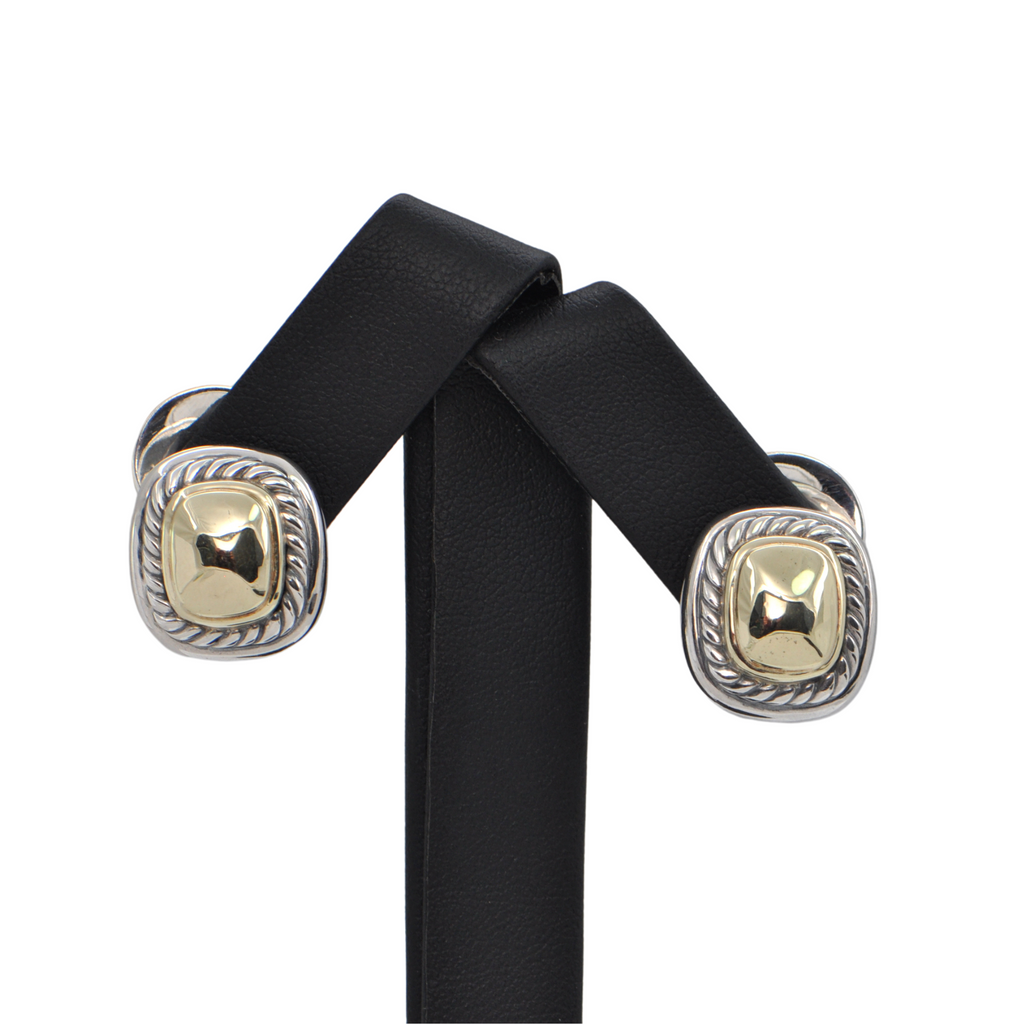 Estate David Yurman Albion Collection 14k Gold and Sterling Silver Earrings + Montreal Estate Jewelers