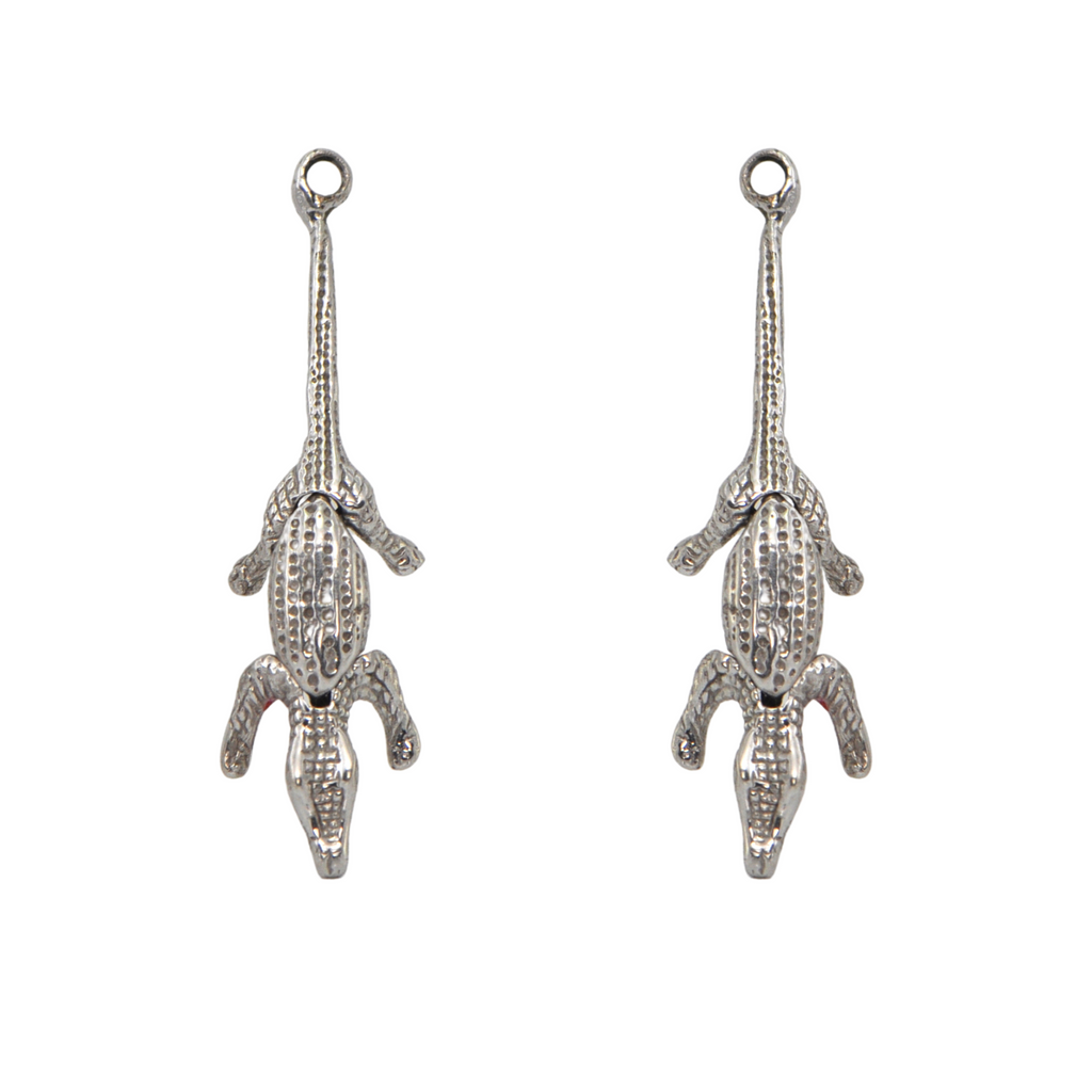 Vintage Articulated Alligator Earrings Enhancers + Montreal Estate Jewelers