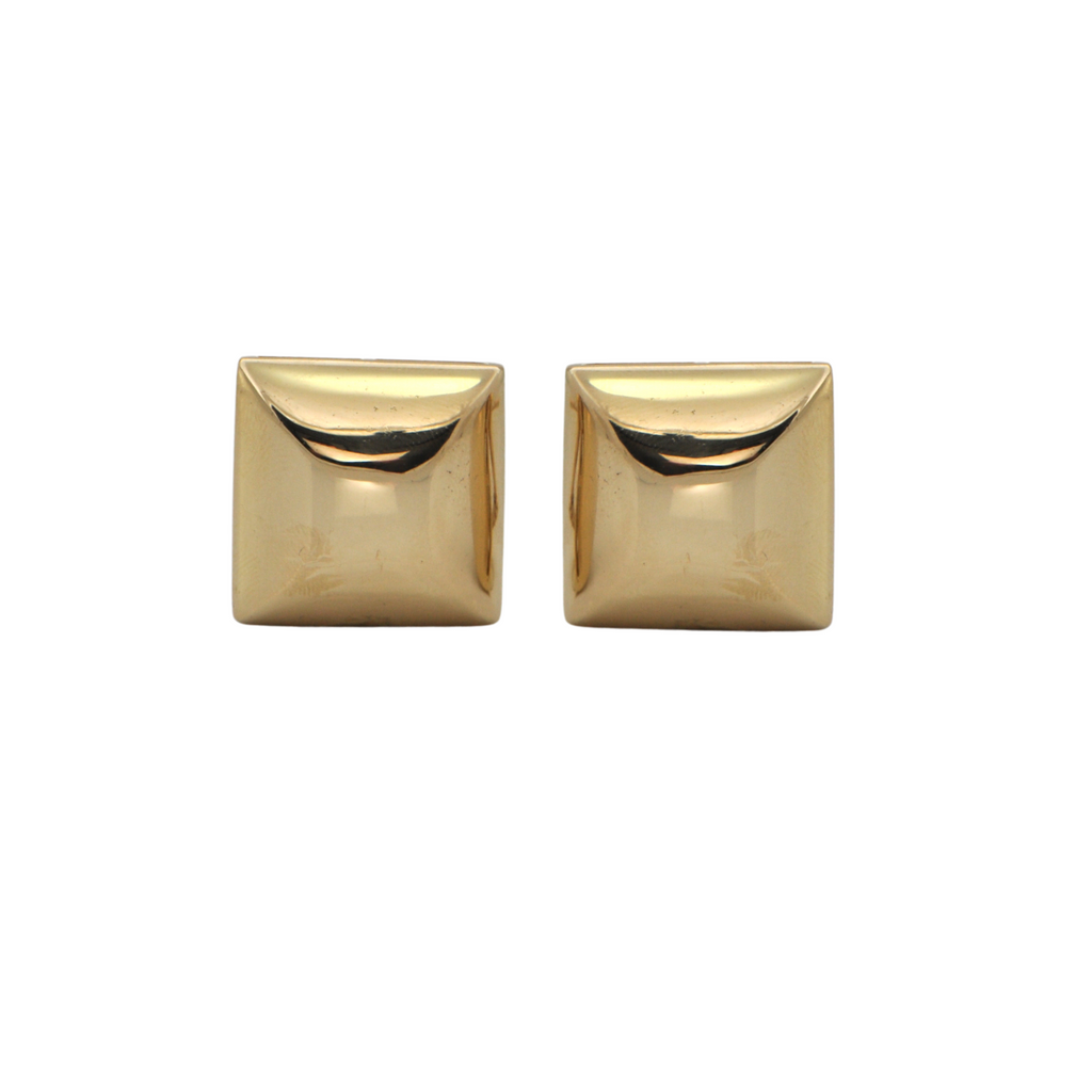 Vintage 18K Puffed Square Earrings + Montreal Estate Jewelers