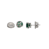 Daisy Exclusive GIA Certified 3.12ct Zambian Emerald Platinum Stud Earrings + Montreal Estate Jewelers