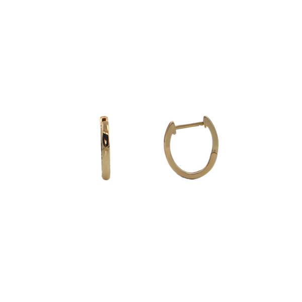 Daisy Exclusive 18k Yellow Gold Oval Huggie Earring + Montreal Estate Jewelers 