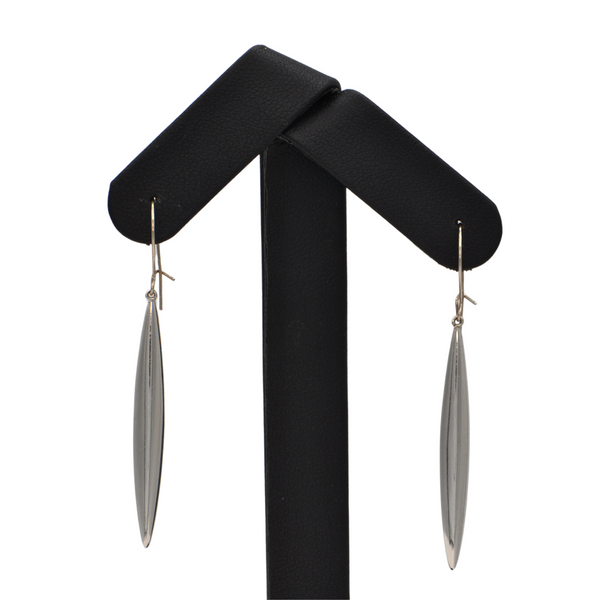 Platinum Dagger Drop Earrings