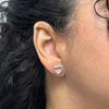Estate Tiffany & Co. Sterling Silver Open Heart Stud Earrings