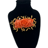 Estate Coral and Diamond Rose Brooch in 18k gold Circa 1950 - daisy exclusive jewellers
