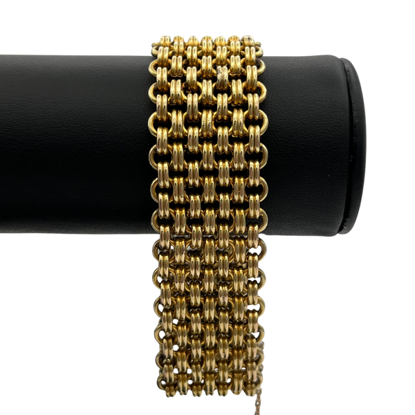 Hungarian Solid 14k Yellow Gold Panther Link Bracelet c.1950 - daisy exclusive jewellers