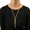 Retro 14K Rose Gold Fancy Link Lariat Necklace (C.1950's)