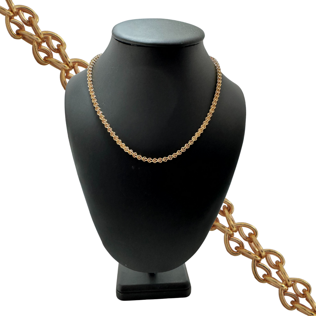 Vintage 18k Rose Gold Fancy Link Necklace
