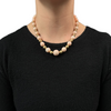 Vintage Graduated Angle Skin Coral and 14K Gold Bead Necklace