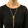 Vintage 14k Gold Rope Link Necklace with Opal Crest Slider