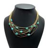 Estate Signed 'Marco Bicego' Turquoise 18k Gold Multi Strand Necklace + Montreal Estate Jewelers
