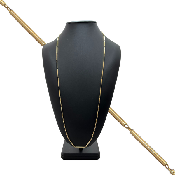 Signed Walter Schluep 18K Gold Tube Link Necklace + Montreal Estate Jewelers