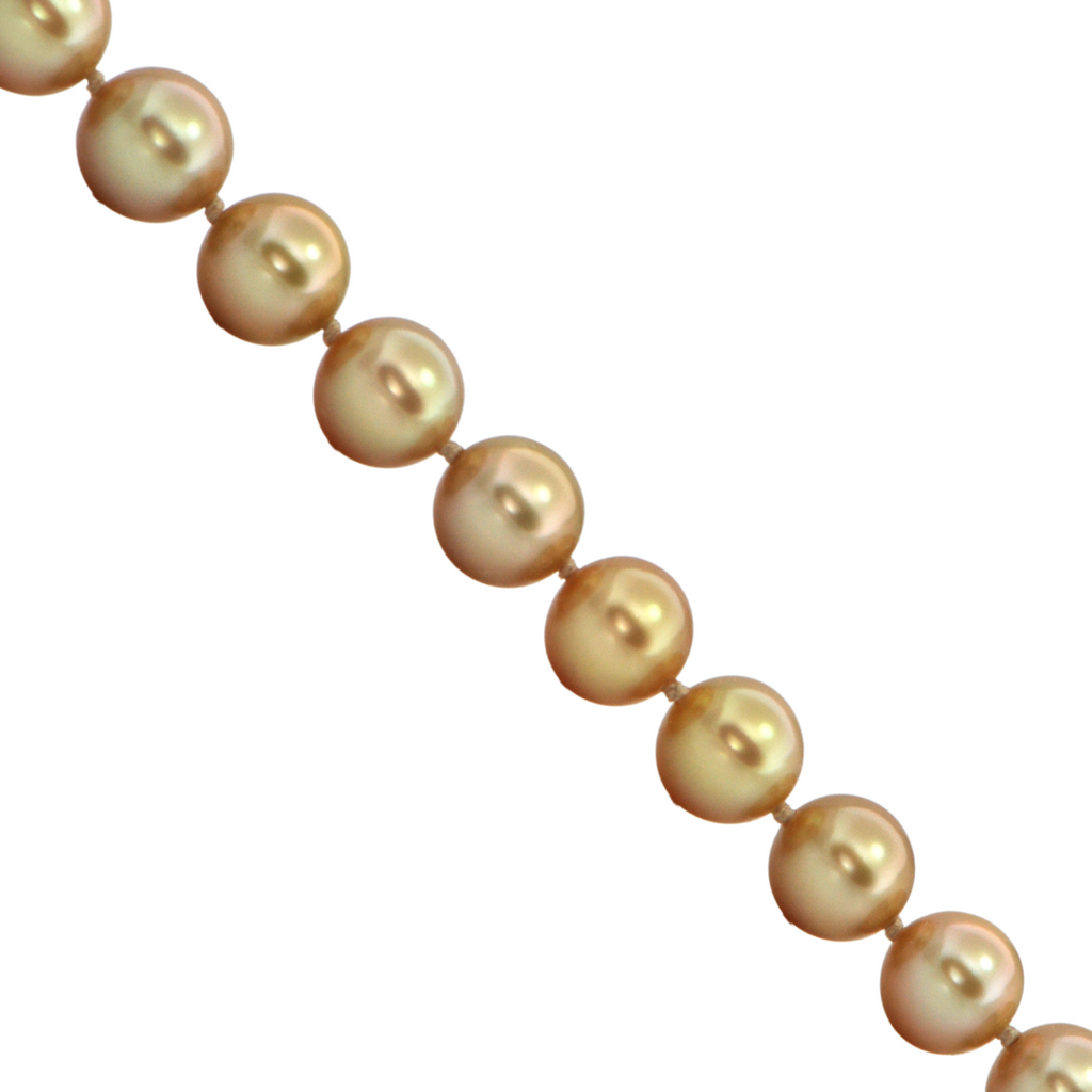 Daisy Exclusive AAA Golden South Sea Cultured Pearl Necklace with 18K Gold Clasp + Montreal Estate Jewelers