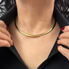 Vintage Italian 18k Gold Omega Link Collar Necklace + Montreal Estate Jewelers