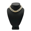 Vintage Double Strand Japanese Cultured Pearl Necklace with Diamond 18k Gold Clasp + Montreal Estate Jewelers