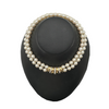 Vintage Double Strand Japanese Cultured Pearl Necklace with Diamond 18k Gold Clasp + Montreal Estate Jewelers